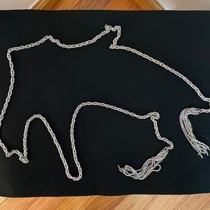 Rope silver tone belt